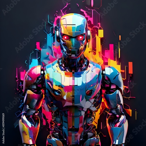 abstract colorful robot