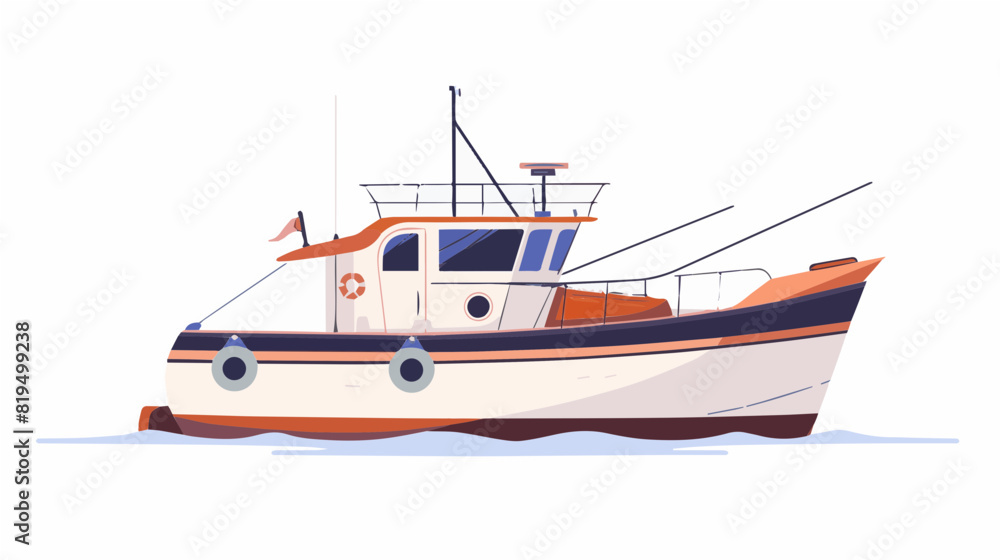 white fishing sail boat on water waves generative ai white fishing sail boat on water waves generative ai