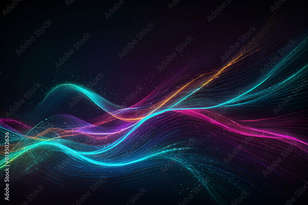 Naklejka premium abstract neon elegant background with waves. Abstract background with rays Effective illustration