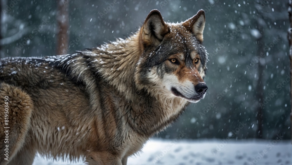 gray wolf in snow gray wolf in snow