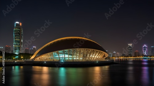 Kaohsiung  Taiwan- March 25  2023  View of Kaohsiung Music Center in Kaohsiung  Taiwan. it s located in the port of Kaohsiung.generative.ai 