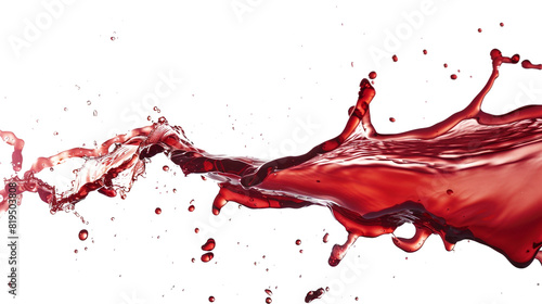 Splash red wine isolated on white background