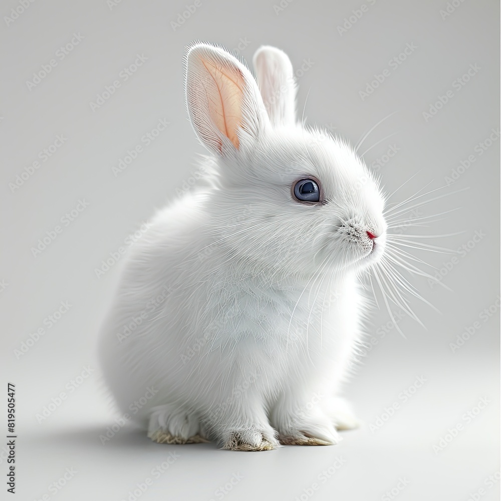 White background  white rabbit