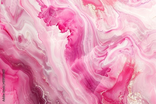 Abstract pink and marble background, liquid paint swirls © Manzoor