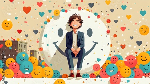 Wallpaper Mural Positive and Upbeat Professional in Vibrant Workplace Setting Torontodigital.ca