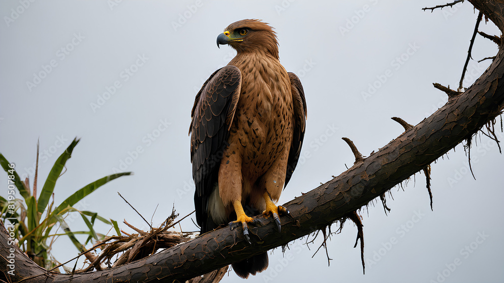 AI image generate segmentation of birds of prey in rice fields AI image generate segmentation of birds of prey in rice fields