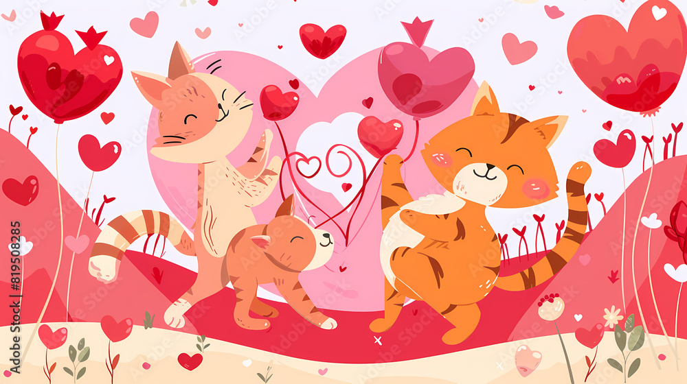 Funny Animal in Love Feel Passion at Valentine Day ,A set of cute cartoon animals. Vector flat images of animals for postcards, invitations, textiles, thermal printing Funny Animal in Love Feel Passion at Valentine Day ,A set of cute cartoon animals. Vector flat images of animals for postcards, invitations, textiles, thermal printing