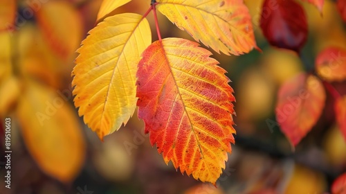 Beautiful yellow red and orange leaves in an autumn park --no text, human, watermark 