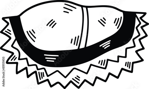 hand drawn delicious durian illustration in line style