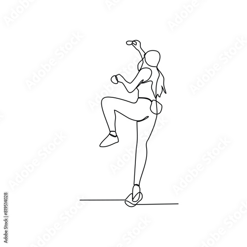 One continuous line drawing of wall climbing vector illustration. wall climbing design in simple linear continuous style vector concept. Sports themes design for your asset vector design illustration.