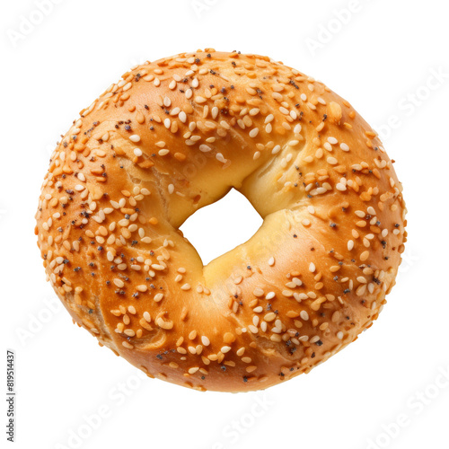 A sesame bagel on a transparent background.