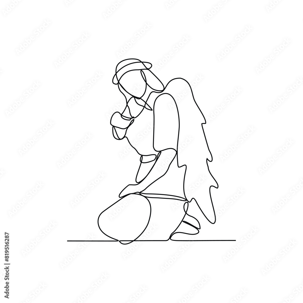One continuous line drawing of Fairy vector illustration. Fairy design in simple linear continuous style vector concept. A fairy is a mythical being or legendary creature in European folklore. One continuous line drawing of Fairy vector illustration. Fairy design in simple linear continuous style vector concept. A fairy is a mythical being or legendary creature in European folklore.