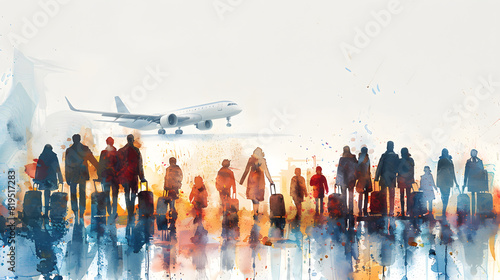 World Refugee Day, 20 June, International immigration concept background, watercolor Flat style vector illustration concept of migrant awareness campaign for banner and poster, Generative Ai