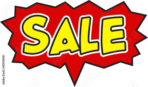 Cartoon Sale Banner Illustration