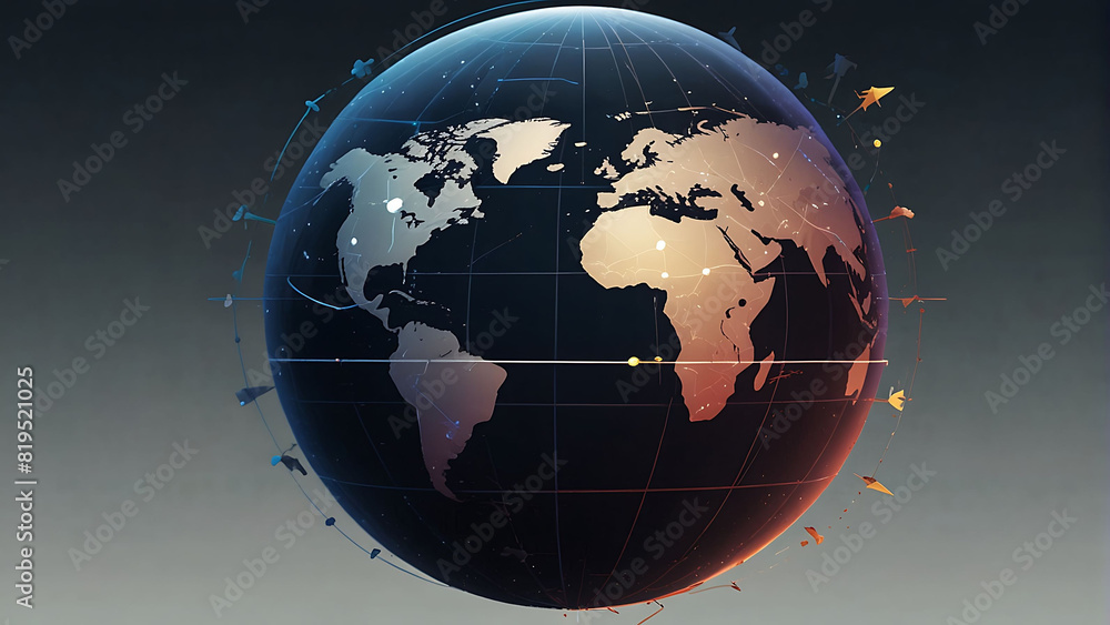 Fototapeta premium Communication concept social network concept background with globe