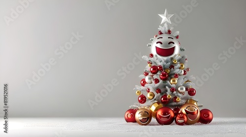 A white and red christmas tree with gold ornaments emogy.Festive Christmas Tree with Red, White, and Gold Decorations.
Elegant White and Red Christmas Tree with Golden Ornaments photo