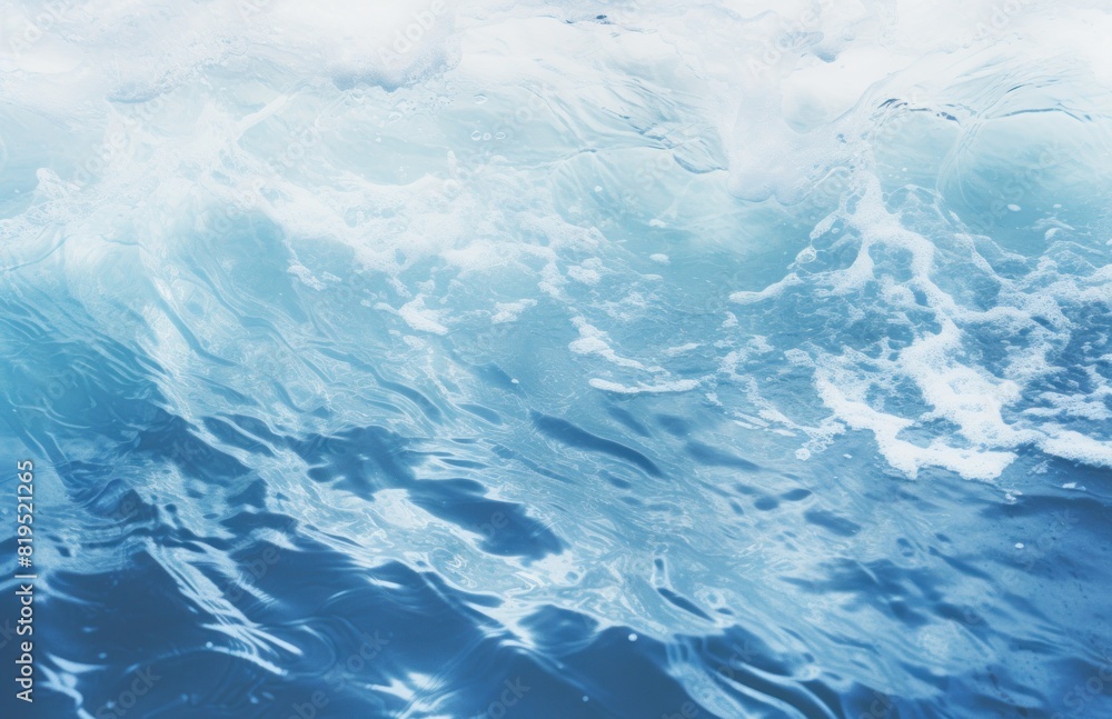 blue water with splashing waves on the screen, in the style of youthful energy, contrasting.