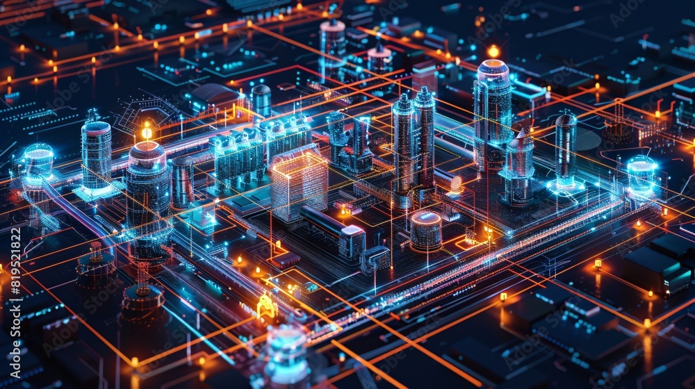 Digital twin concept showing virtual replicas of physical assets Digital twin concept showing virtual replicas of physical assets