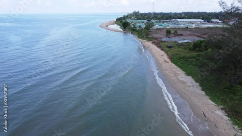 Wallpaper Mural Aerial view of shrimp ponds right on the beach Torontodigital.ca