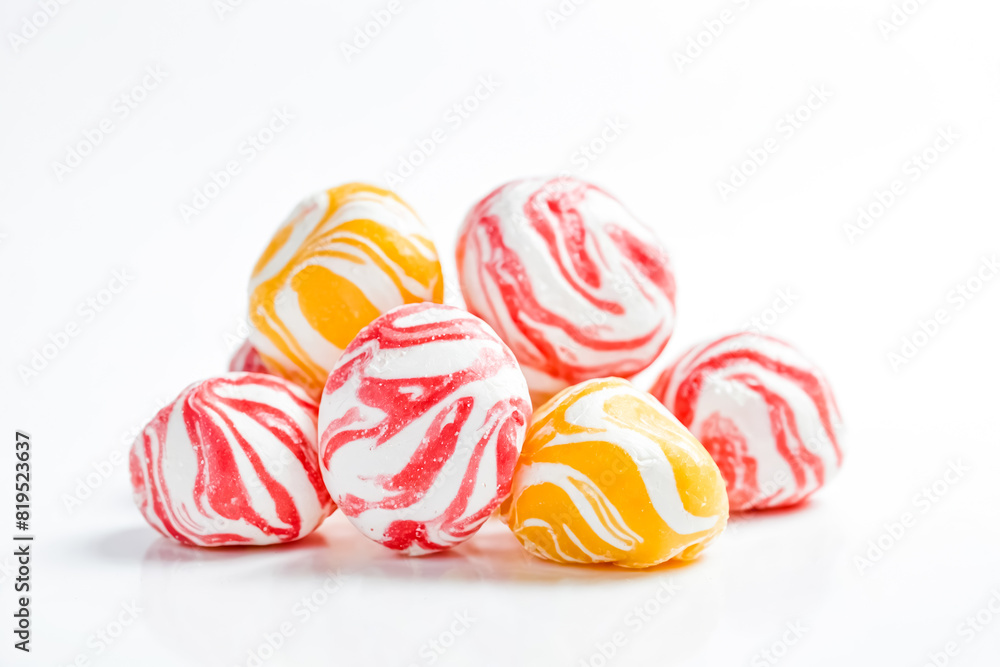 Fototapeta premium Red and Yellow Swirled Hard Candies