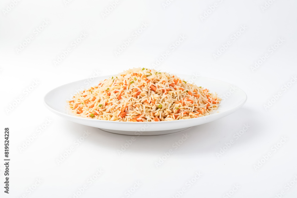White Plate With Fried Rice White Plate With Fried Rice