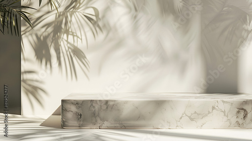 white marble table with tree shadow on concrete wall texture background suitable for product presentation backdrop display,an original background image for design or product presentation with a play 