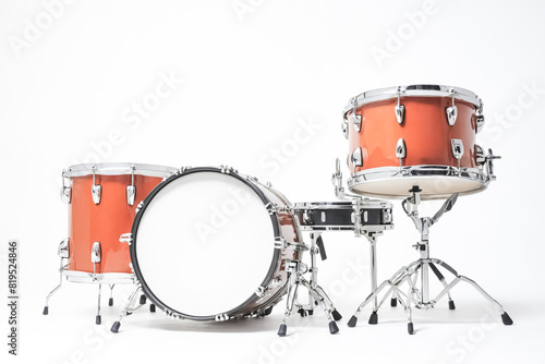 Classic Red Drum Kit on White Background