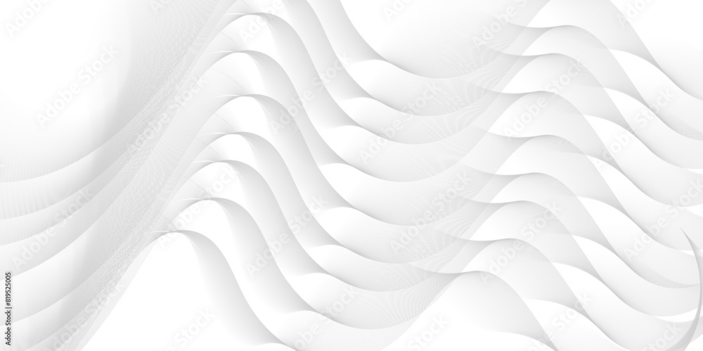 Obraz premium Abstract wave element for design. Digital frequency track equalizer. Stylized line art background. Vector illustration. Wave with lines created using blend tool.