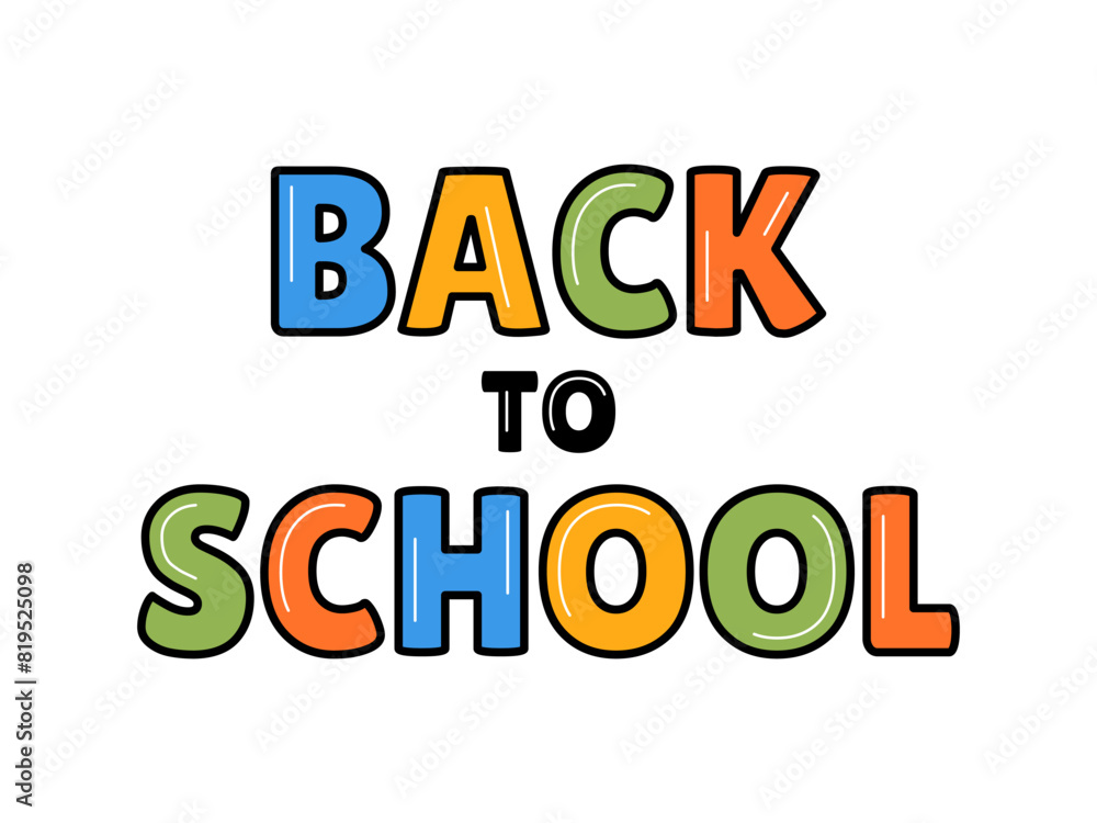 Back to school retro groovy art. Lettering of bright colorful colors. Design on a transparent background. Contemporary vector illustration Back to school retro groovy art. Lettering of bright colorful colors. Design on a transparent background. Contemporary vector illustration