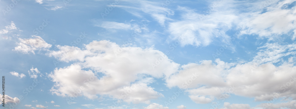 Panoramic view of clear cloudy autumn afternoon sunny calm bright sky of northern Israel Panoramic view of clear cloudy autumn afternoon sunny calm bright sky of northern Israel