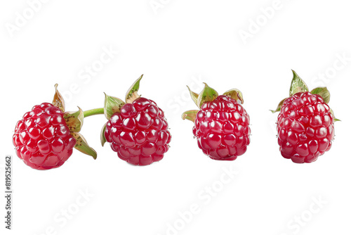 raspberries isolated on transparent background, top view. Close-up raspberries for label, menu, cut out, flat lay, 