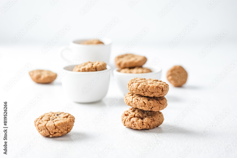 Oatmeal cookies on a white background Oatmeal cookies on a white background