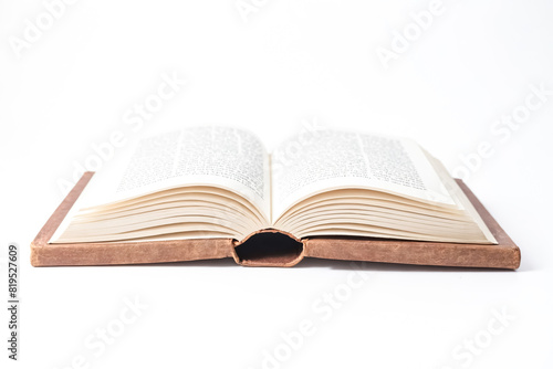 Open Book on White Background