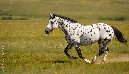 appaloosa horse running in the field
