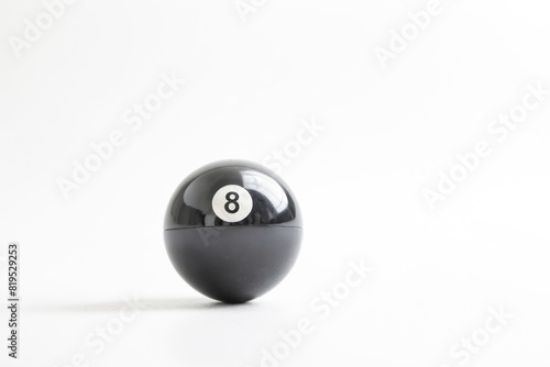 Black 8 Ball on White Background