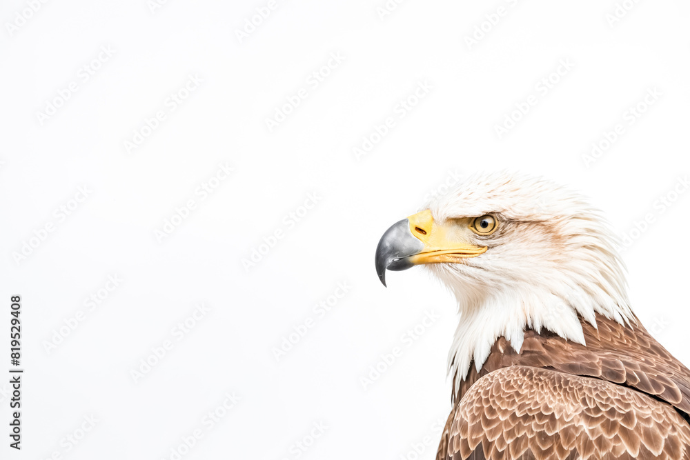Bald Eagle Portrait Against White Background Bald Eagle Portrait Against White Background