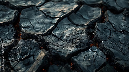 Explore the geometric patterns formed by volcanic ash settling on the ground after an eruption photo