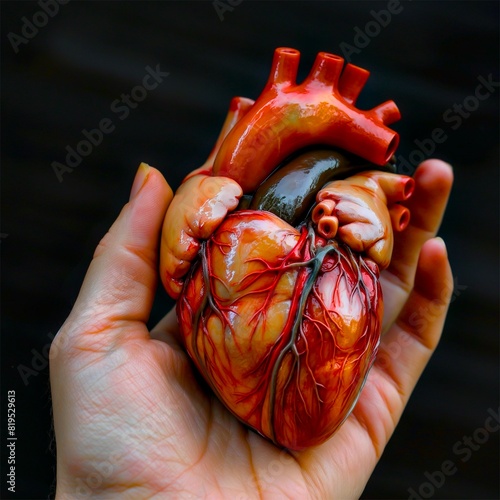 A human heart on palm
