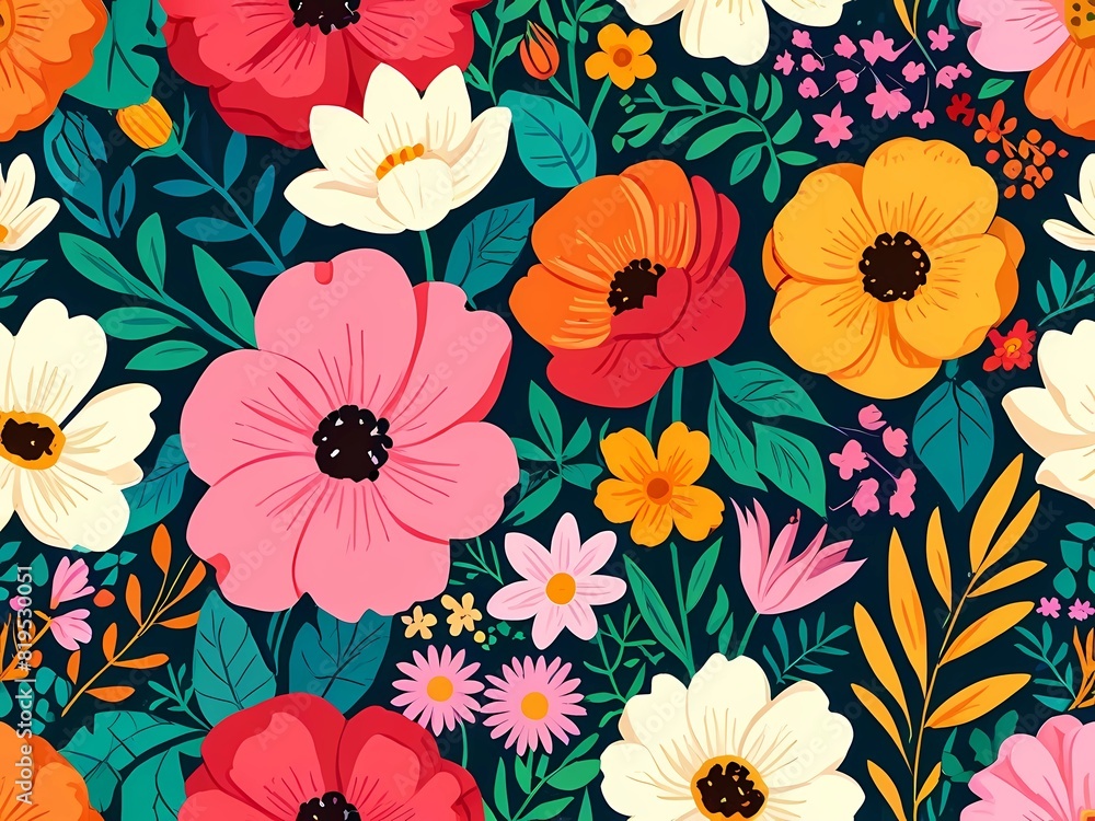 Floral Symphony: A Vibrant Vector flower Floral Symphony: A Vibrant Vector flower