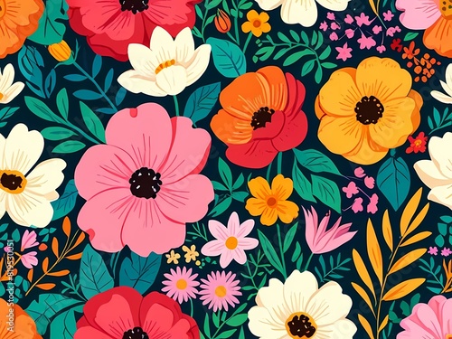 Floral Symphony  A Vibrant Vector flower