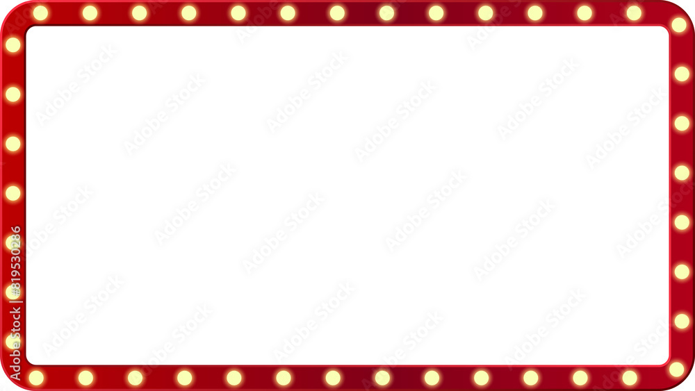 Retro light box frame border with 16:9 aspect ratio, for web, presentation, thumbnail, cut out, png isolated on transparent background. Retro light box frame border with 16:9 aspect ratio, for web, presentation, thumbnail, cut out, png isolated on transparent background.