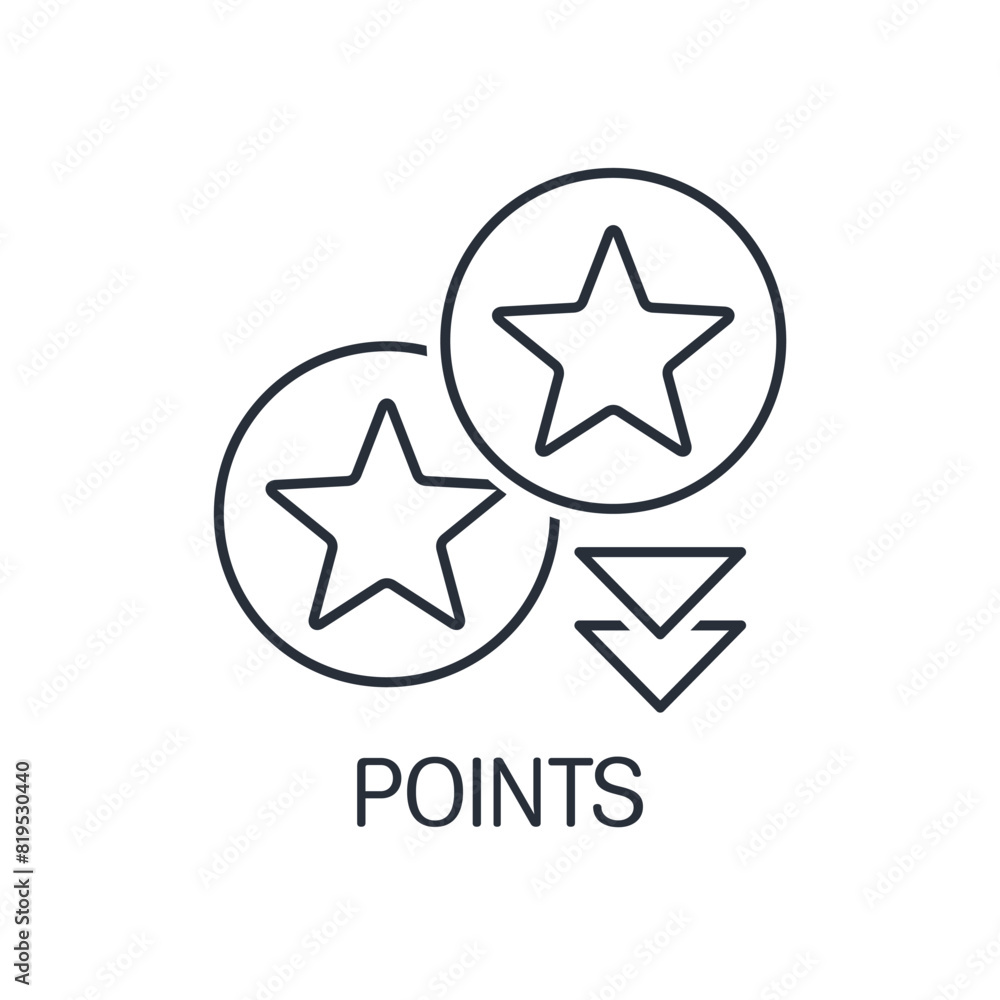Collect and accumulate points.Bonus program for participants. Vector linear icon isolated on white background. Collect and accumulate points.Bonus program for participants. Vector linear icon isolated on white background.