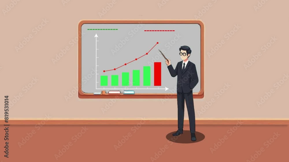 a businessman is presenting about company sales data a businessman is presenting about company sales data