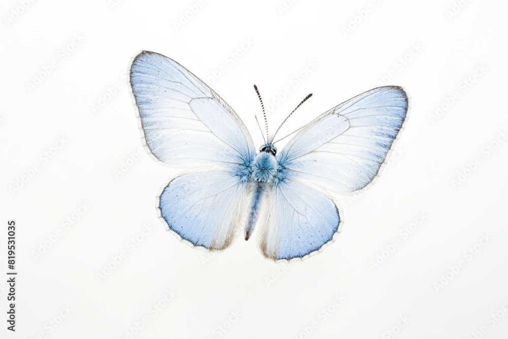 Blue and White Butterfly on White Background Blue and White Butterfly on White Background