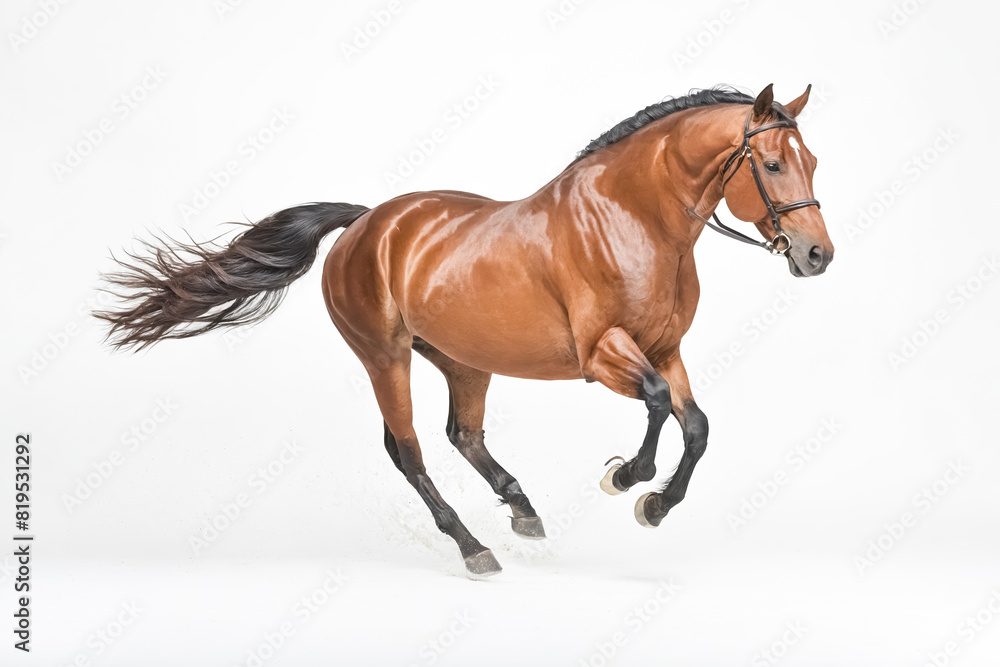 Obraz premium Brown Horse Galloping in Studio
