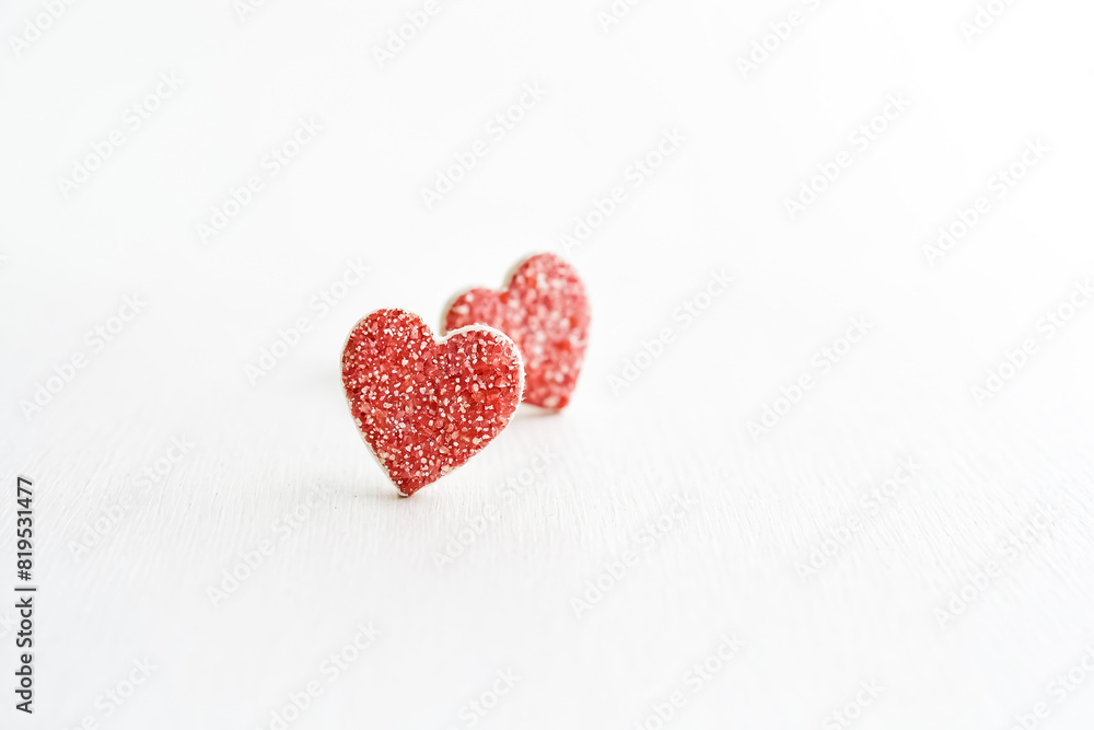 Sparkly Red Heart Earrings Sparkly Red Heart Earrings
