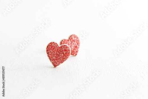 Sparkly Red Heart Earrings