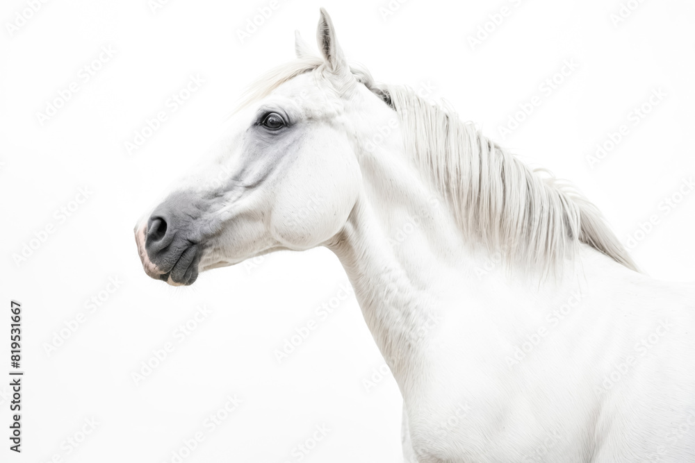 Fototapeta premium Majestic White Horse in Profile