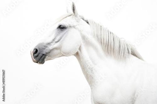 Majestic White Horse in Profile