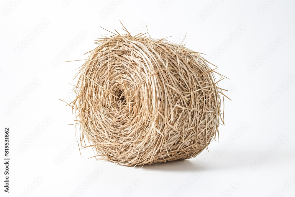 Round Bale of Hay Isolated on White Background Round Bale of Hay Isolated on White Background